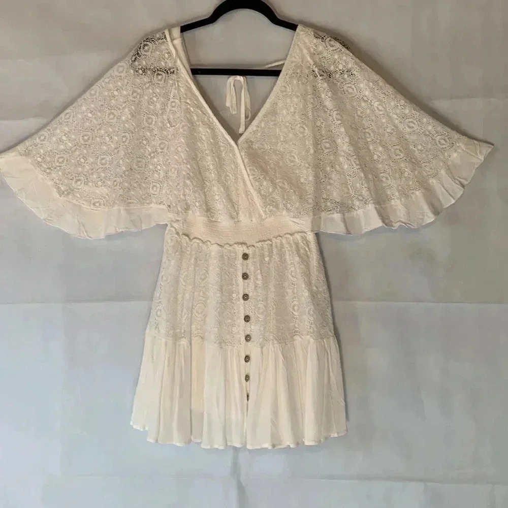 Lace MABEL dress/romper SMALL WEDDING (A)